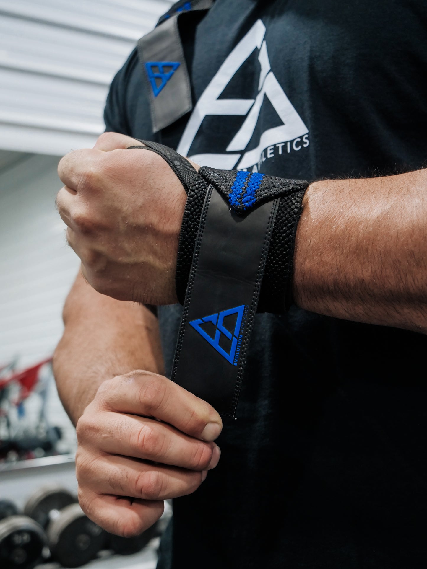 BLUE/BLACK WRIST WRAPS 30"