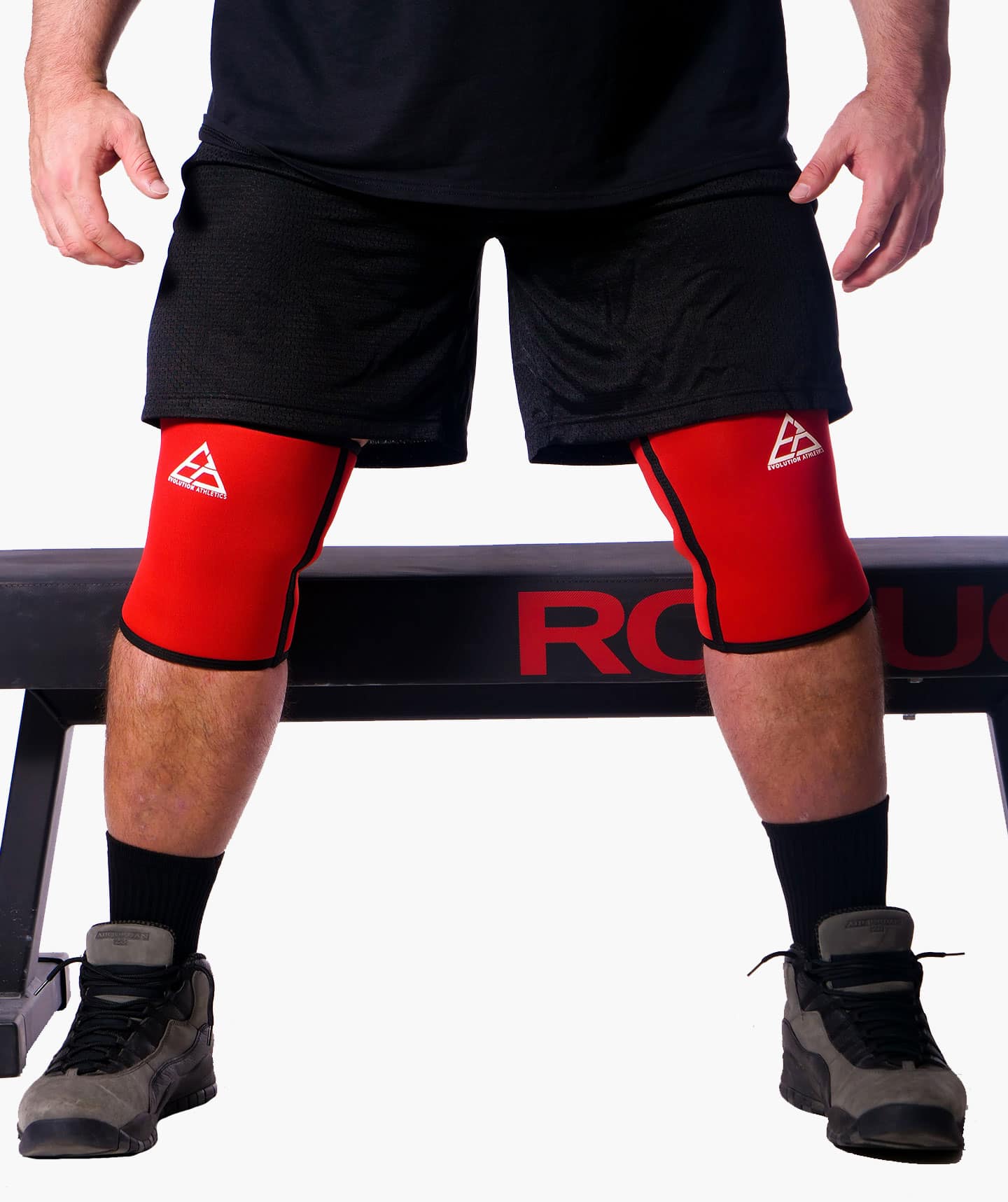 RED/BLACK 9MM KNEE SLEEVES